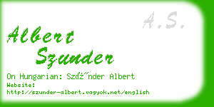 albert szunder business card